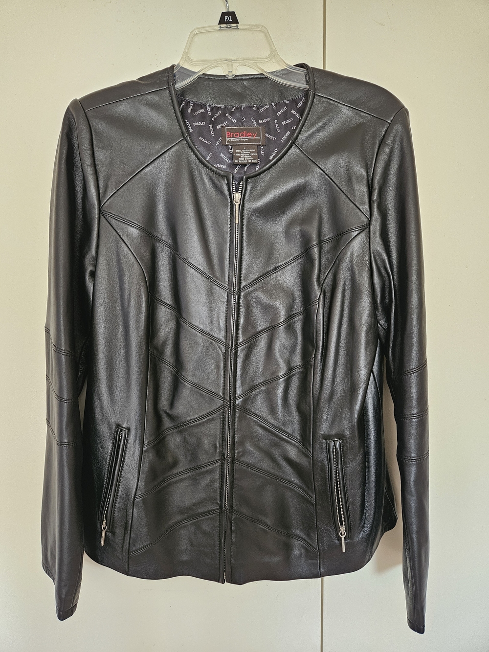 Bradley Women's Black Leather Zip Up Jacket
